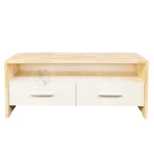 Mesa / Rack para TV de pino sin ojos y melamina blanca